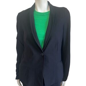 Eileen Fisher Black 70% Viscose/24% Nylon/6% Spandex Open  Blazer Jacket Size M